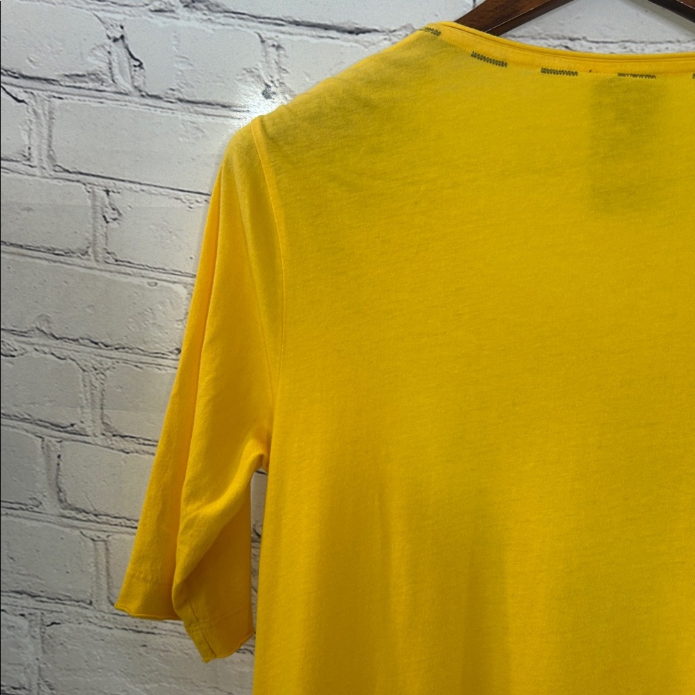 Johnny Was Bright Yellow Embroidered Top Size Medium Excellent Condition - Picture 8 of 13